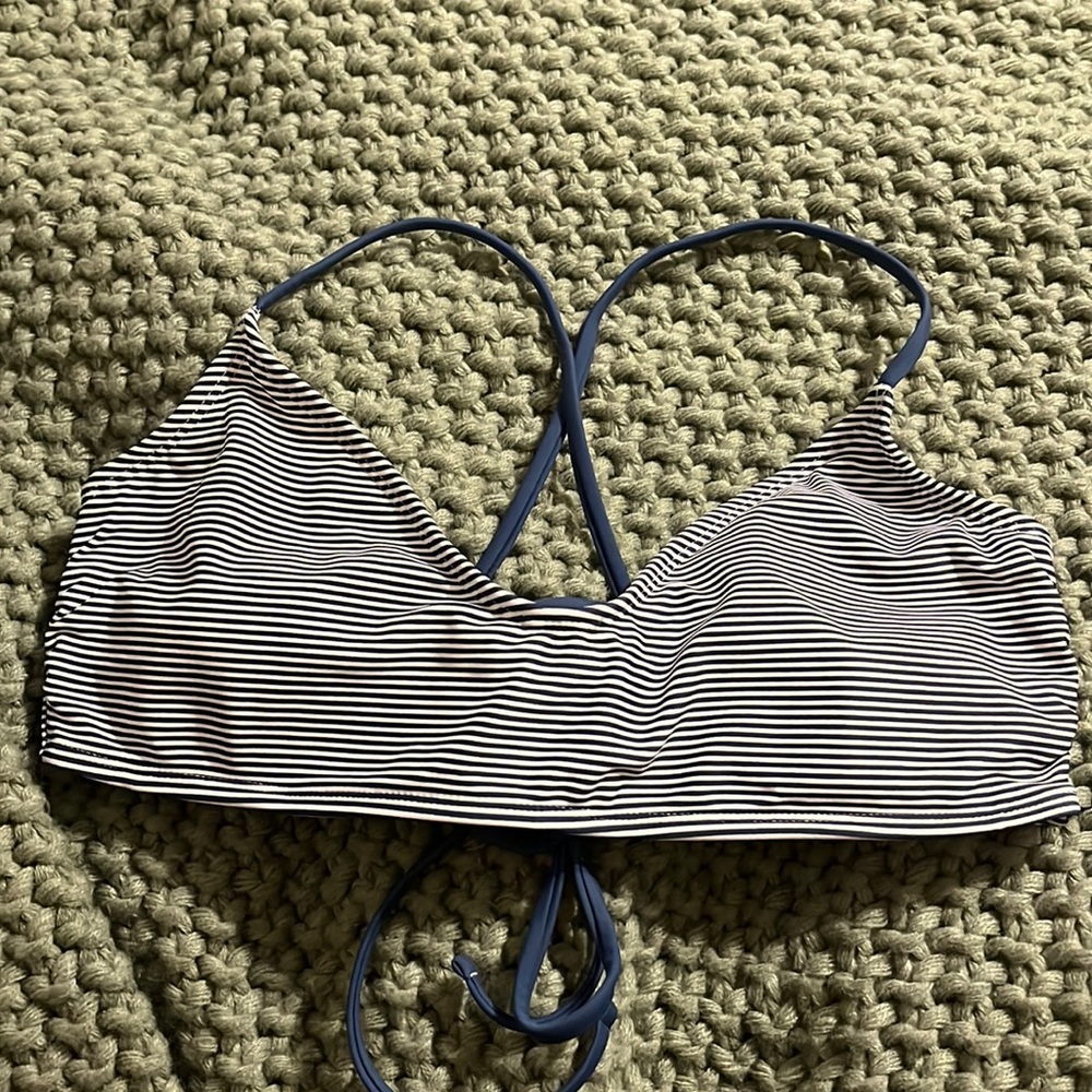 Xhilaration.. navy blue and white striped bathing suit bottom.